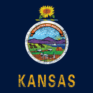 Kansas State Flag NLA T-Shirt - Midnight Navy