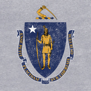 Massachusetts State Flag NLA T-Shirt - Heather Grey