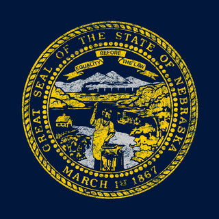 Nebraska State Flag NLA T-Shirt - Midnight Navy