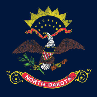 North Dakota State Flag NLA T-Shirt - Midnight Navy