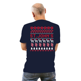 St. John's Red Storm Holiday Sweater T-Shirt - Navy