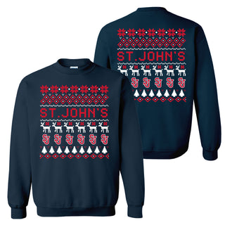 St. John's Red Storm Ugly Holiday Sweater Crewneck - Navy