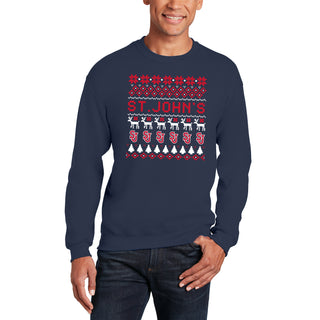 St. John's Red Storm Ugly Holiday Sweater Crewneck - Navy
