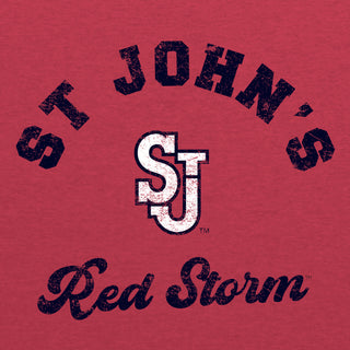 St John's Red Storm Retro Script Triblend Shirt - Vtg Red