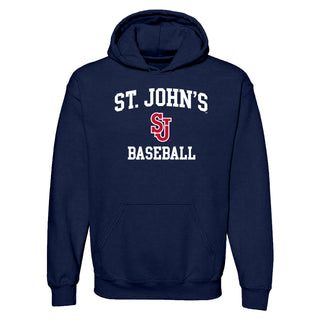 St John's Red Storm Arch Logo Baseball Hoodie - Navy