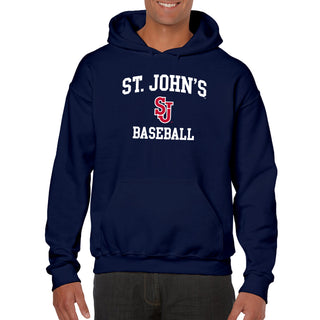 St John's Red Storm Arch Logo Baseball Hoodie - Navy