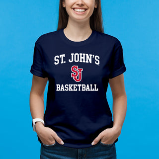 St John's Red Storm Arch Logo Basketball T-Shirt - Navy