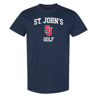 St John's Red Storm Arch Logo Golf T-Shirt - Navy