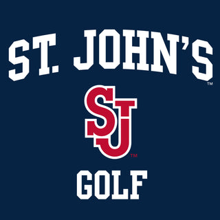 St John's Red Storm Arch Logo Golf T-Shirt - Navy