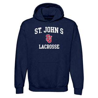 St John's Red Storm Arch Logo Lacrosse Hoodie - Navy