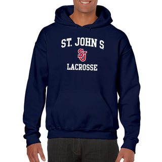 St John's Red Storm Arch Logo Lacrosse Hoodie - Navy