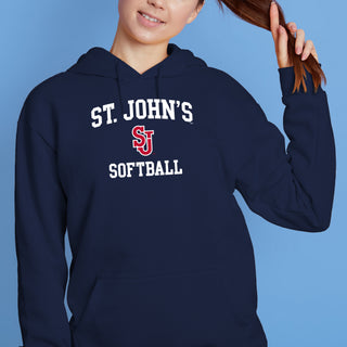 St John's Red Storm Arch Logo Softball Hoodie - Navy