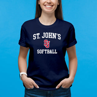St John's Red Storm Arch Logo Softball T-Shirt - Navy