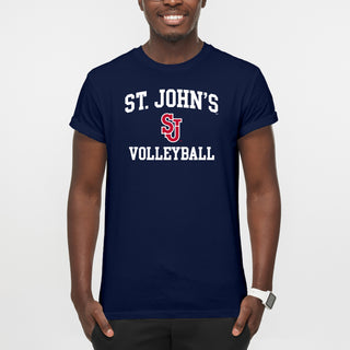 St John's Red Storm Arch Logo Volleyball T-Shirt - Navy