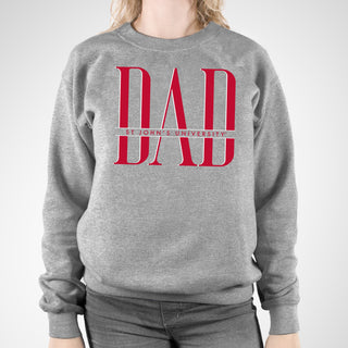 St John's Red Storm Classic Dad Crewneck - Sport Grey