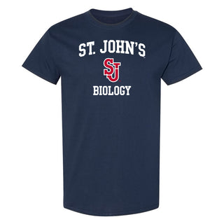 St John's Red Storm Arch Logo Biology T-Shirt - Navy
