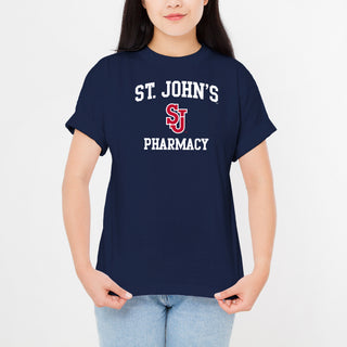 St John's Red Storm Arch Logo Pharmacy T-Shirt - Navy