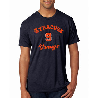 Syracuse Orange Retro Script Triblend T-Shirt - Vintage Navy