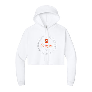 Syracuse Roundabout Women’s Cropped Fleece Hoodie - White
