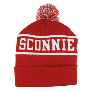 Sconnie Pom Beanie - Red/White