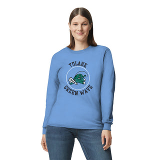 Tulane University Green Wave Distressed Circle Logo Long Sleeve - CBlue