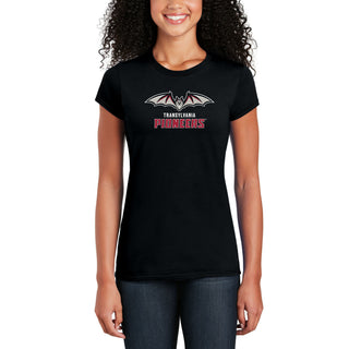 Transylvania University Pioneers Primary Logo Womens Short Sleeve T Shirt - Black