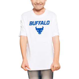 University at Buffalo Bulls Primary Logo Youth Short Sleeve T Shirt - White