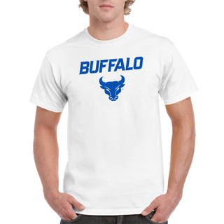 University at Buffalo Bulls Primary Logo Short Sleeve T Shirt - White