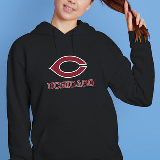 UChicago Primary Logo 2-Color Hoodie - Black