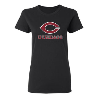 UChicago Primary Logo 2-Color Women's T-Shirt - Black