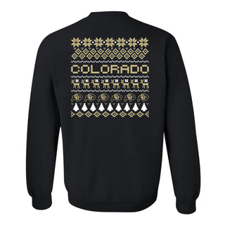 University of Colorado Buffaloes Holiday Ugly Sweater Crewneck Sweatshirt - Black