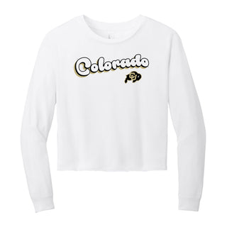 Colorado Groovy Script Logo Women's Triblend Midi Long Sleeve - White