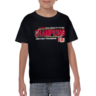Denver 2026 Hockey National Champions Hockey Frame Youth T-Shirt - Black