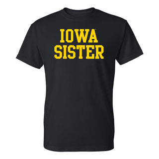 University of Iowa Hawkeyes Basic Block Sister Short Sleeve T Shirt - Black