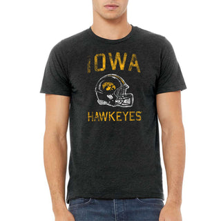 Iowa Football Triblend - Charcoal Black Triblend