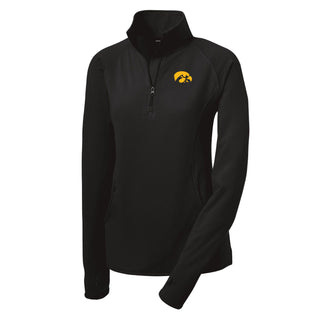 Iowa Tigerhawk EMB LC Womens Stretch 1/4-Zip - Black