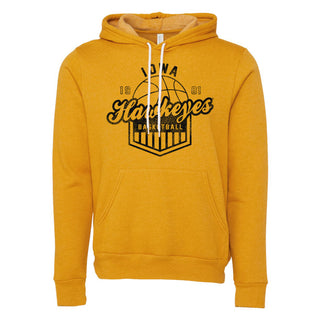 Iowa Basketball Shield Sponge Fleece Hoodie - Heather Mustard