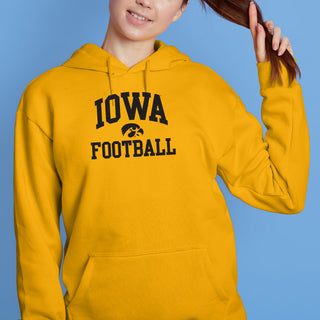 University Of Iowa Hawkeyes Arch Logo Football Hoodie - Gold