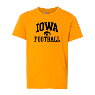 Iowa Arch Logo Football NLA Youth T-Shirt - Gold