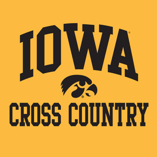 University of Iowa Hawkeyes Arch Logo Volleyball Sleeve T Shirt- Gold