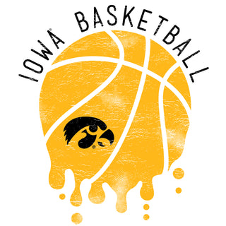 University of Iowa Hawkeyes Basketball Dribble Basic Cotton Short Sleeve T Shirt - White