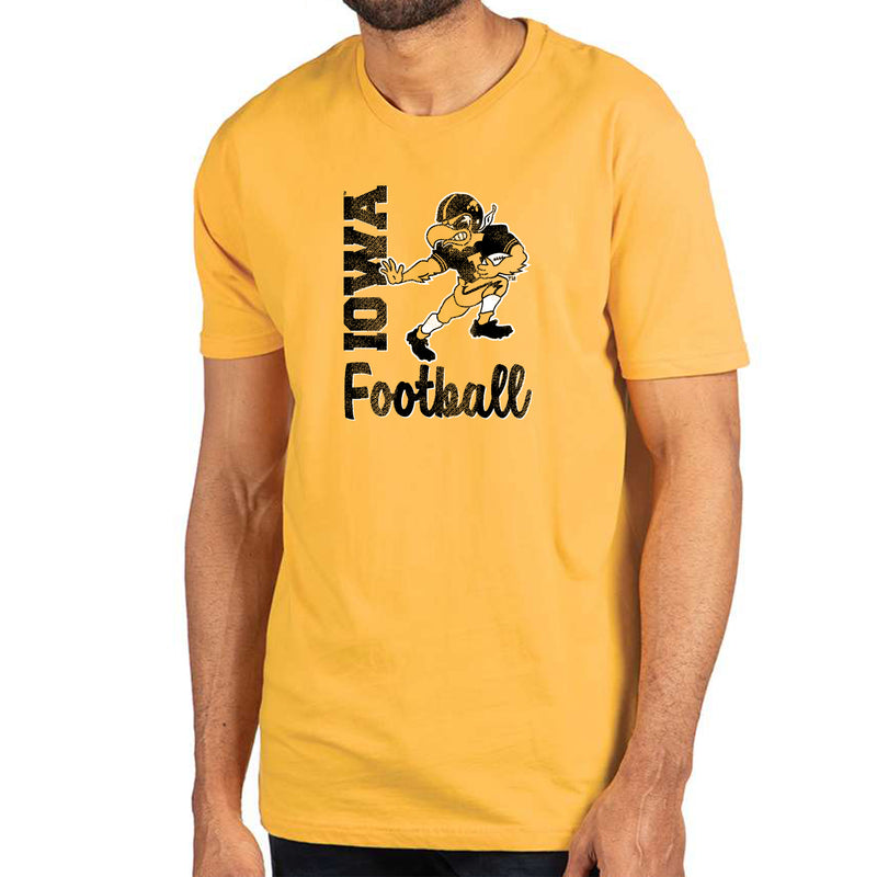 Iowa Football Herky Script Premium Cotton T-Shirt - Gold