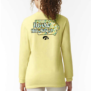 Iowa Flower Pattern State CC Long Sleeve - Butter