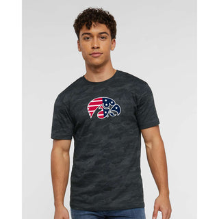 Iowa Patriotic Tigerhawk Fine Jersey T-Shirt - Storm Camo