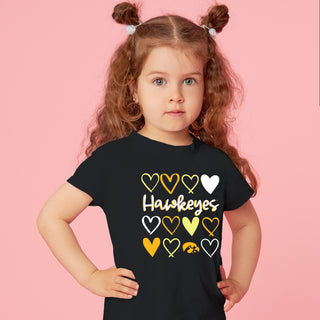 Iowa Hearts Toddler T-Shirt - Black
