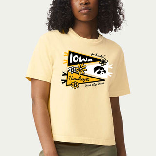 Iowa Cute Pennant Women's Boxy T-Shirt - Butter