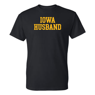 Iowa Hawkeyes Basic Block Husband T Shirt - Black