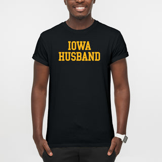 Iowa Hawkeyes Basic Block Husband T Shirt - Black