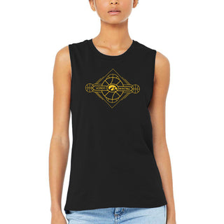 Iowa Art Deco Women's Basketball Women's Jersey Muscle Tank - Black