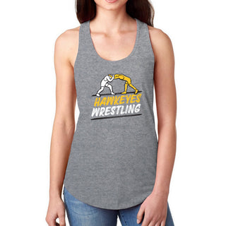 Iowa Wrestling Sketch Racerback Tank Top - Heather Grey